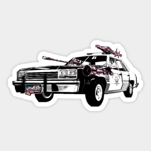 Retro Highway Punchado Car Upgrade, v. Blank Text Sticker